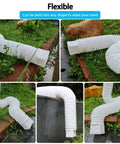 Two Pack Flexible Rain Gutter Downspout Extensions Extendable From 21 To 60 Inches With Split Design Drain Diverter in garden