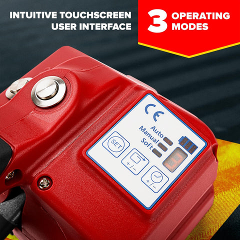 Battery Powered Premium Industrial Strapping Tool For Three Quarter Inch PET And PP, control panel with 3 operating modes