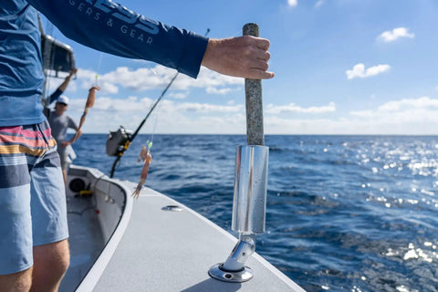 Rock Solid Adjustable Deep Drop Lead Holder For Gunnel Rods Heavy Duty Anodized Aluminum Fishing Rig Saltwater Marine Setup Built Like A Tank Total Game Changer For Anglers