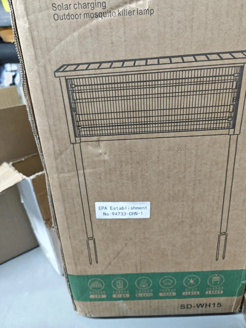 Box of Solar Bug Zapper Outdoor Waterproof With 4500V Grid, 3 LED Tubes, Large Cordless Electric Mosquito Trap For Yard