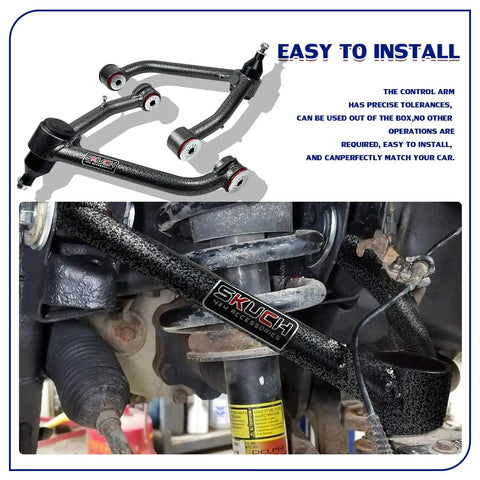 Two To Four Inch Front Upper Control Arm Lift Kit For 2007 To 2018 Chevy Silverado And GMC Sierra 1500, Suburban 1500, Tahoe Yukon XL, And Cadillac Escalade ESV With Factory Forged Steel Arms Only installed on front suspension