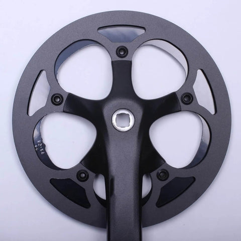 Rugged Aluminum Chainring Guard For 130mm BCD Sprockets 42T 44T 46T 48T 52T 53T 54T 56T 58T 60T Fits MTB EBike Road City And Folding Bikes Beefy Chain Ring Protector Cover For Tough Rides, showing black anodized finish.