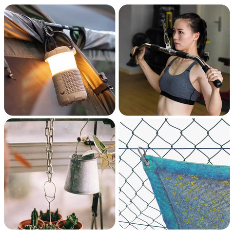 Built Tough No Rust 304 Stainless Steel Carabiner Clips 8 Pack 1360 Lb Capacity 2.36 Inch D Ring Snap Hooks in various uses