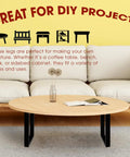 Coffee table with 16 Inch Beefy Metal Table Legs Set Of 2 Black Rectangular Furniture Legs For Bench And Coffee Table DIY Projects