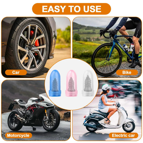 Collage of vehicles using 100 Piece Tire Plug Kit With Three Sizes Of Tire Repair Screws And A Screwdriver For Fast On The Road Tire Repairs