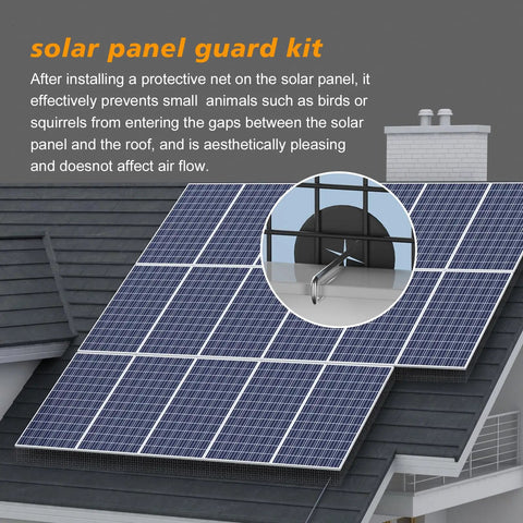Hella Durable Solar Panel Bird Guard Anti Roll Mesh Kit With Black Pvc Fasteners To Keep Pigeons And Critters Off Your Roof No Drama Allowed Real Tight Protection on solar panel.