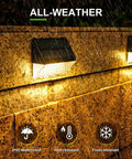 8 Pack Solar Fence Lights With Warm White And RGB Glow Modes Waterproof IP65 Outdoor Lights for deck in rain