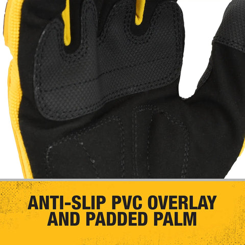 Close-up of Rugged Mechanic Work Gloves With TPR Impact Protection And Anti Slip Grip, Padded Palm For Comfort, Size X Large