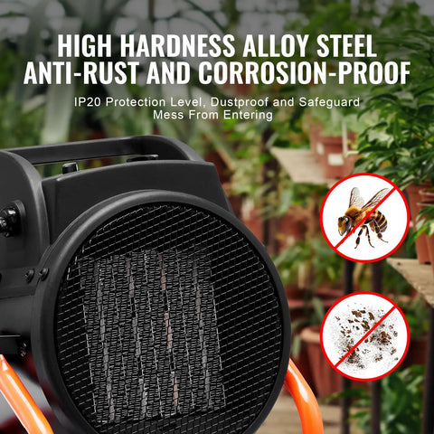 Greenhouse Heater 1500W PTC Fast Heating With Overheat Protection, 3 Speed Small Grow Tent Fan, Portable Electric Heater For Greenhouse, Flower Room, And Workspace, Quiet, Efficient Climate Control For Plants