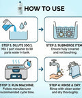 How to use Ultrasonic Cleaner Solution Concentrate With Free Cleaning Cloth Makes Up To 50 Gallons For All Ultrasonic Machines Usa Made 32 Oz Cleaning Liquid Pro Grade Heavy Duty instructions