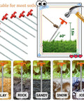 10 Pack 8 Inch Heavy Duty Screw In Tent Stakes Drill In Non Rust Ground Anchor Pegs Metal Tent Accessories for various soils