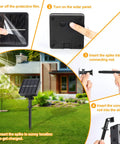 Step-by-step setup of solar panel for Mega Long Solar Fairy String Lights 288 Feet 800 LED Waterproof Outdoor Twinkle Lights With 8 Modes