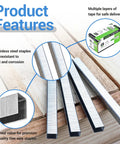 Rock Solid 71/12 304 Stainless Steel Upholstery Staples 22 Gauge 3/8 Crown 1/2 Leg Built Like A Tank on wooden surface.