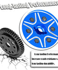 50T 0.8Mod RC Spur Gear Set With Extra Heavy Slip Clutch Upgrade, blue steel metal, durability illustration