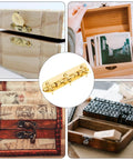 Gold 12 Pack 90 Degree Jewelry Box Hinges Narrow Edge Butt Hinges With 6 Hole Flush Mount for Small Drawers and Craft Boxes