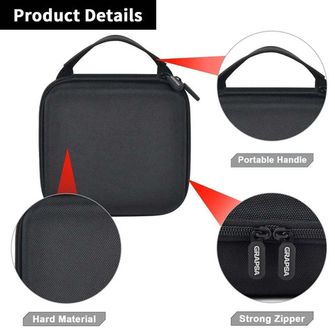 Slick Clutch Hard Shell Case For Travel Routers With Snug Mesh Pocket And Heavy Duty Zipper For Gl Mt3000 Gl Be3600 showing portable handle and zipper