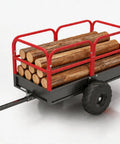 Beast Of A 1700 Lbs Heavy Duty Steel Dump Trailer For Yard And Farm Use shown with firewood and removable sides