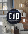 Battery-Free DIY Wireless Light Switch Kit With 150Ft RF Range Self-Powered By Kinetic Energy Remote Controls 1 Receiver