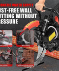 12000W Wall Chaser Concrete Cutter With 16 Inch Electric Ring Saw for wet cutting stone and wall processes.