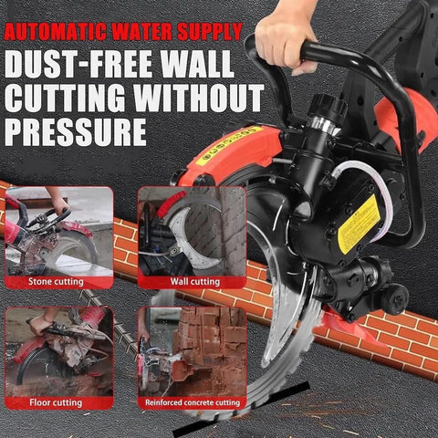 12000W Wall Chaser Concrete Cutter With 16 Inch Electric Ring Saw for wet cutting stone and wall processes.