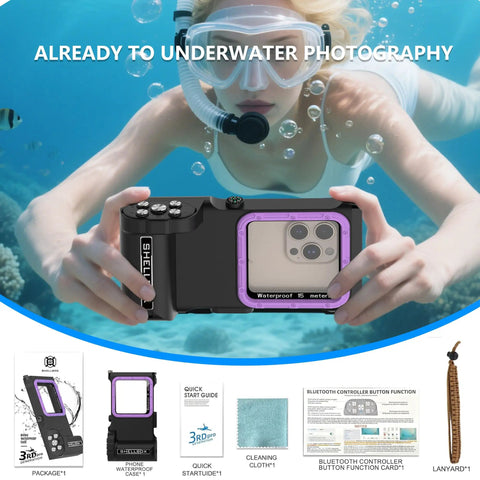 Universal Waterproof Phone Case Fits Iphone Samsung And Android With IP68 Protection Up To 50 Feet Deep, shown in underwater use