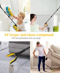 44-inch foldable reacher tool with yellow jaw, 360° rotating anti-slip claw, 4-inch opening for grabbing items