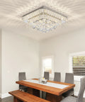 20 Inch Crystal Ceiling Light Flush Mount With Remote Control 3 Color Temperatures And Brightness Adjustable in dining room