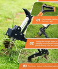 Stand Up Weed Puller With Long Handle And 3 Claw Steel Head For No Bending Kneeling Free Weeding In Lawns And Gardens Detachable Heavy Duty Tool That Makes Weeding A Breeze And Easily Removes Weeds used on grass