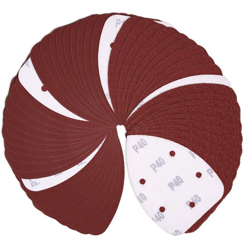 Mouse Detail Sander Sandpaper Set With 50 Pcs Includes 35 Pcs 120 Grit And 15 Pcs 240 Grit Hook And Loop Backing Pro Grade Aluminum Oxide Sheets arranged in a spiral