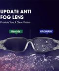 Anti Fog Safety Glasses With Blue Light Blocking UV400 For Men Women Unisex Lightweight HD PC Lenses Adjustable Frames Non Slip Rubber Nose Pads ANSI Z87.1 Compliant Eye Protection showing clear lens comparison