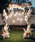 Garden Arch For Weddings And Parties, Sturdy Steel Trellis Arch With Lattice Sides, Multipurpose Outdoor Pergola, Decorated with Flowers