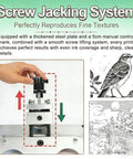 Hand adjusting Must Have Engraving Print Making Machine With Manual Press For Slick Printmaking featuring screw jacking system.