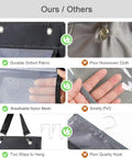 Comparison of Hanging Closet Organizer Set With 26 Independent Compartments highlighting material differences and hanging methods