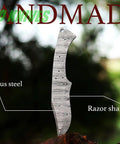 Damascus Knife Making Kit For DIY Projects Includes Knife Blank Blade Pins Handle Scales Leather Sheath And Full Knife Making Supplies In One Handy Box For Beginners And Pros Wanting A Hands On Game Ready Custom Blade, featuring Damascus steel blade.