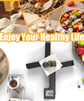 Folding Kitchen Scale 5000g/1g, Space Saving X Fold Design, LCD Display, Tare Function, Four Unit Modes G Oz Lb Ml, Black
