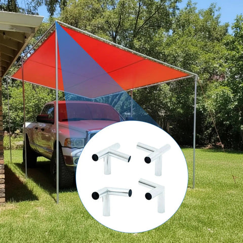 Six Pack Lean-To Canopy Fittings for 1 3/8 Inch Pipes, DIY Carport Frame Connectors Kit for Slant Roof Projects - Fits 1 5/16 to 1 5/8 Inch Pipes, Perfect for Carports, Sheds, Gazebos, Greenhouses (Pipes Not Included)
