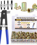430 Pcs Rivet Nut Tool Kit M3 M4 M5 M6 M8 Alloy Steel Rivnut Set with black and blue hand tool and case
