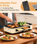 Smokeless Electric Indoor Grill 1500W 2 In 1 With Nonstick Removable Grill used for serving food with raclette pans