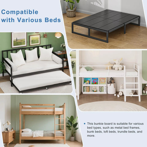 Heavy Duty Queen Bunkie Board Featuring Top Notch High Density Polymer Support With Dead Nuts Secure Straps For A Zero Fuss Low Profile Mattress Foundation That Delivers Rock Solid Stability Every Time with various bed types.
