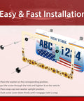 Dope Sunflower Pattern License Plate Frame Stainless Steel 12x6 Inch Flower Design Auto Part Holder With Screws installation