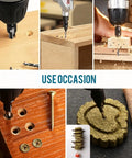 No Hassle Countersink Drill Bit Kit For Woodworking Tools used for creating flush screws and precise holes in wood.