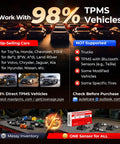 MX Sensor TPMS One Sensor With 315 And 433 MHz Metal Valve Press In Programmable Tire Pressure Sensor For Easy Auto Tire Maintenance And Seamless Wheel Fitment, 98% vehicle coverage