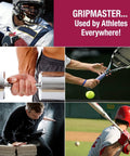 Collage of athletes using Gripmaster Hand Exerciser For Finger Strength And Rehab Great For Grip Gains Isolates Each Finger
