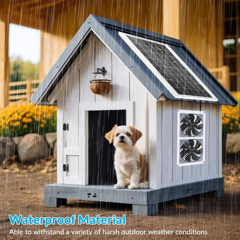 Solar Panel Fan Kit 10W Dual Fans Waterproof Exhaust And Intake For Greenhouse Attic Shed Barn Chicken Coop Dog House Outdoor Cooling System Built For Tough Outdoor Use