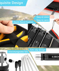 Image of the All In One 12 Piece RC Car Repair Tool Kit with visible pliers, hex screwdrivers, and zipper case focus on details.