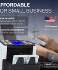 Money Counter Machine For Busy Cash Desks All In One Count Mixed Denominations Fast Detect Counterfeits Portable Currency Detector Dollar Sorter For Retail And Office Use Up To 1200 Notes Per Minute UV MG MT IR CIS Ready shown with low power usage information