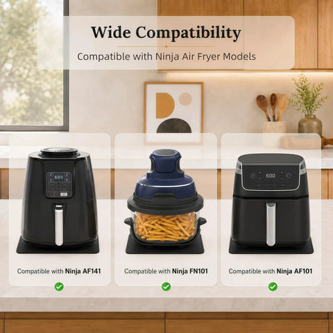 Three air fryers on Sliding Mat For Air Fryer AF141 AF101 FN101 With Smooth Glide Anti Slip Base Hanging Strap
