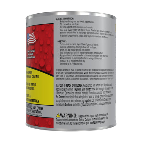 Liquid Rubber Sealant Coating For Waterproof Flexible Breathable Protection With UV Resistance Built To Last For Roof Repairs Basements RVs Campers Trailers Marine EPDM And Masonry Surfaces Clear Finish 16 Oz can label