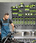 Power Tool Organizer Wall Mount With Four Detachable Tiers Heavy Duty Metal Rack Up To 300 Lbs Eight Drill Holders