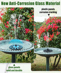 Solar Powered Water Fountain For Bird Bath Garden Pond Pool And Patio With 8 Nozzles And 4 Fixers Upgraded 100 Percent Glass Panel
